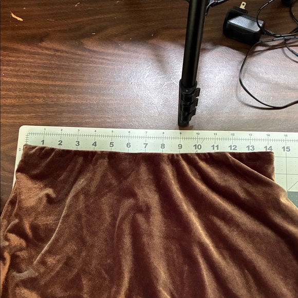 LOFT velvet Dark Brown A-Line Skirt - Picture 4 of 5